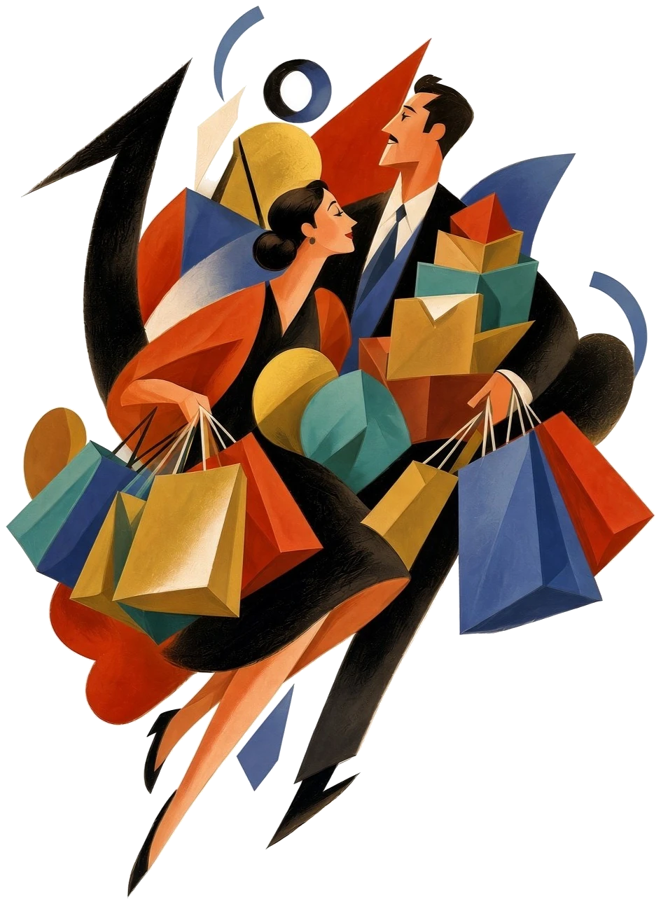 Couple with shopping bags