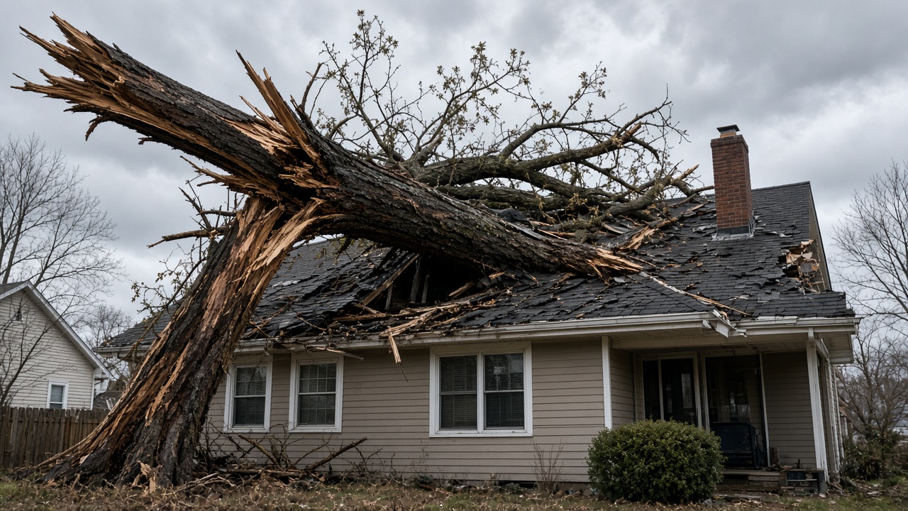 Tree on House Removal