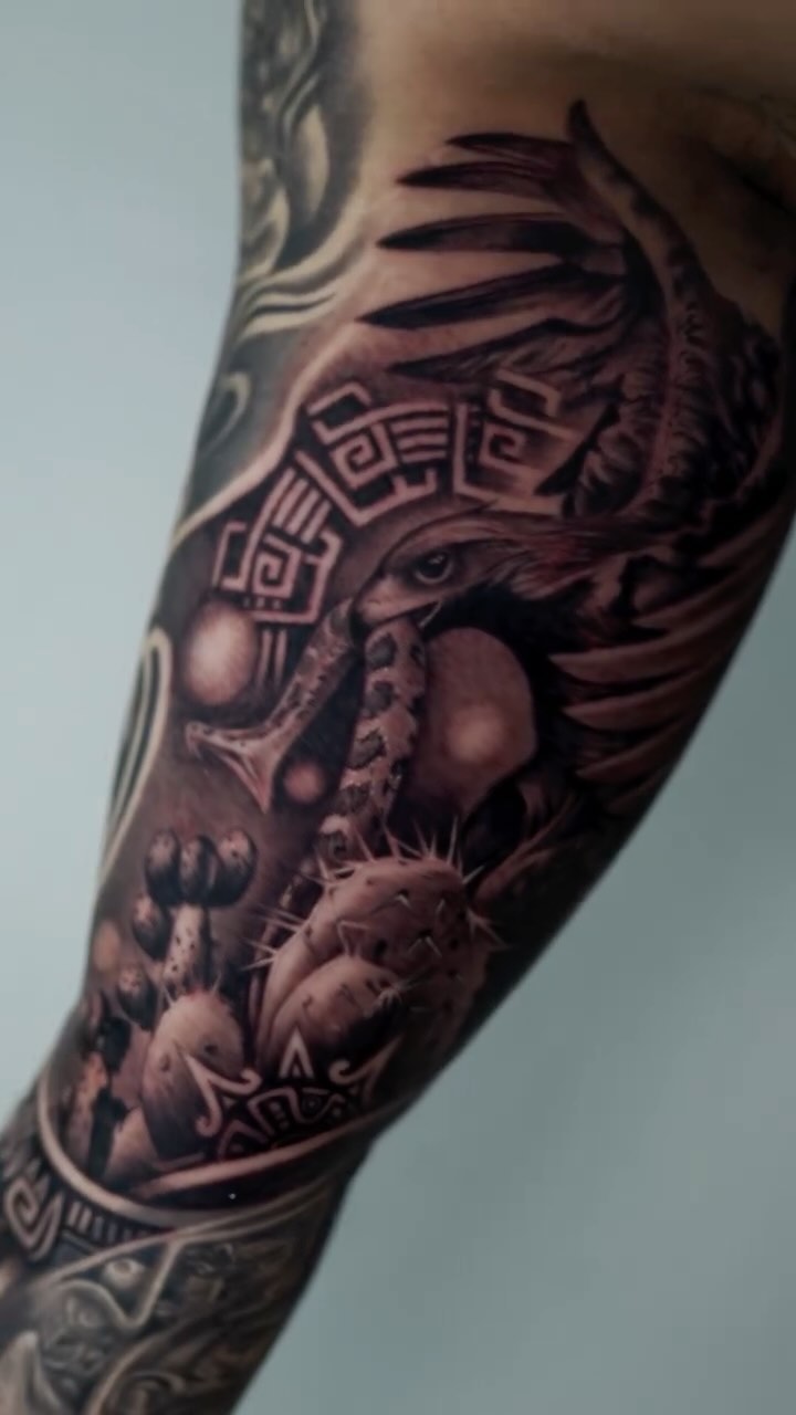 Aztec imagery artwork by Luis Cano