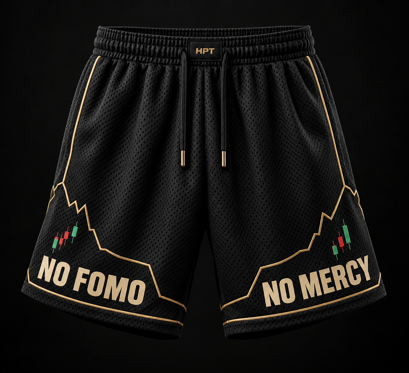 Black HPT No FOMO No Mercy mesh shorts