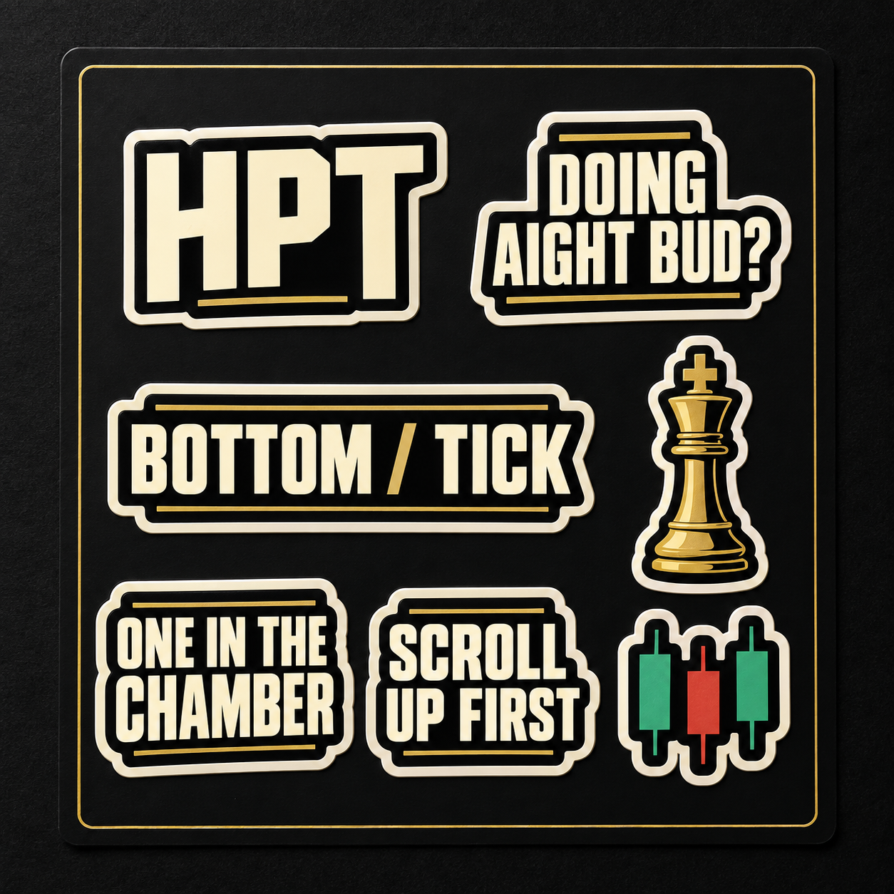 HPT trader-humor sticker pack