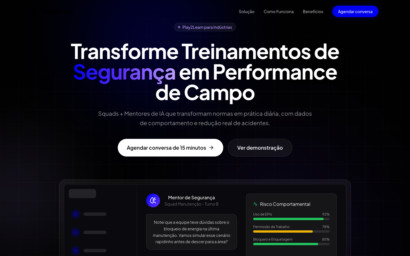 Play2LearnLandingPage preview