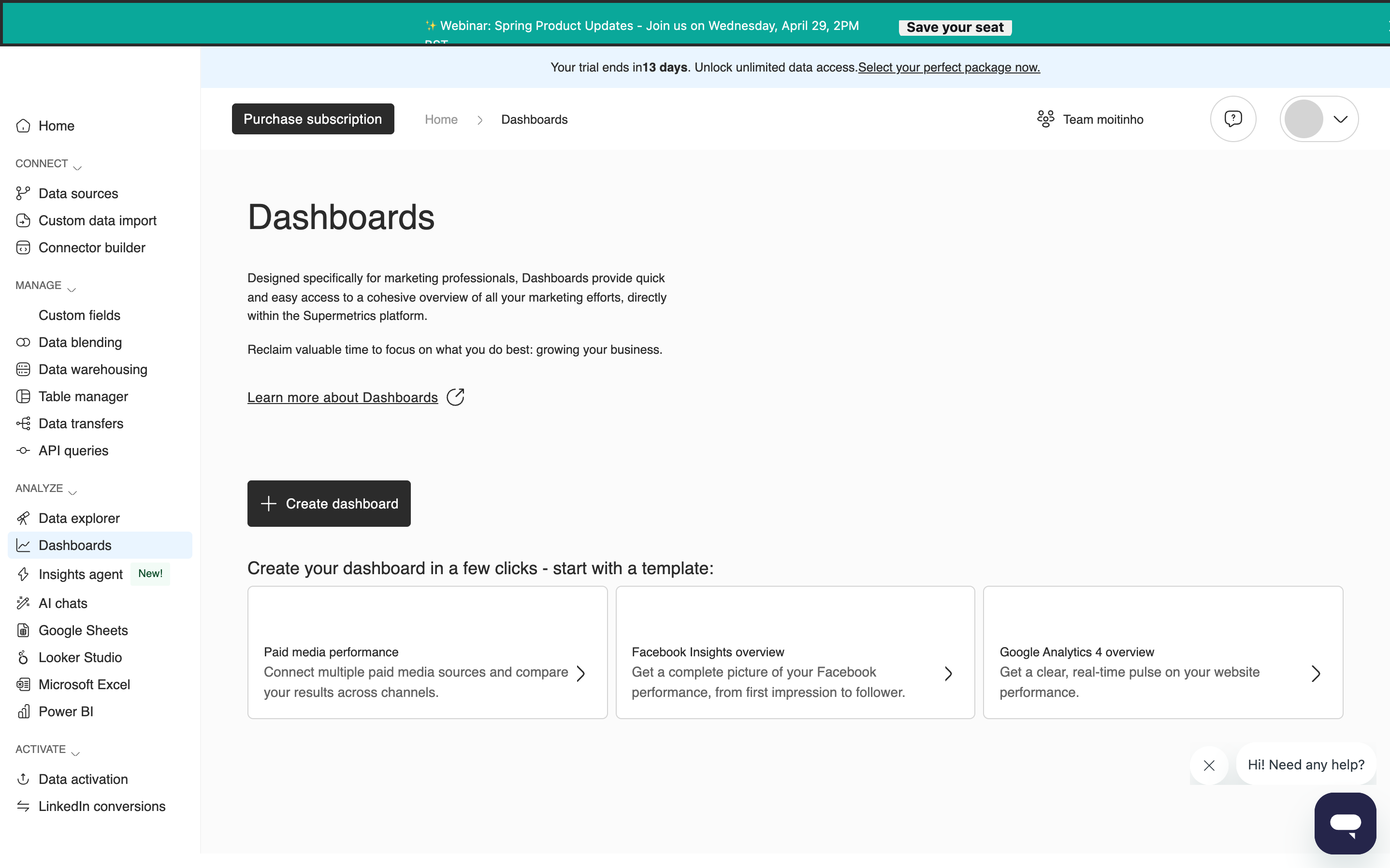 hub.supermetrics.com - Component preview