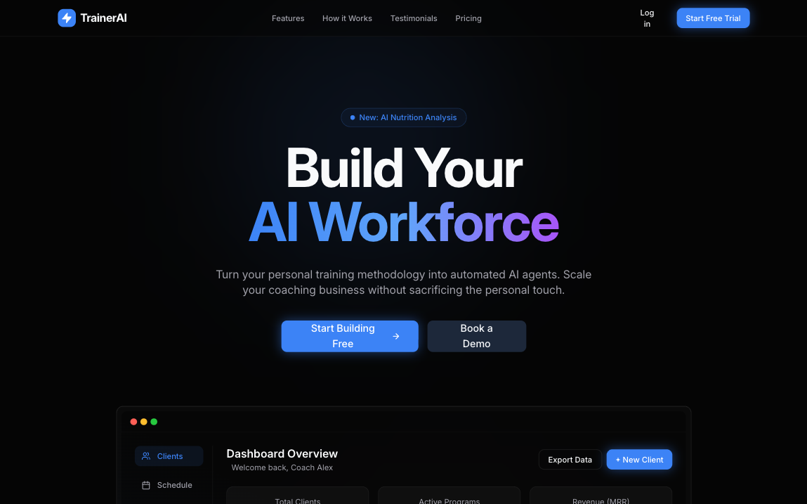 TrainerAILandingPage preview