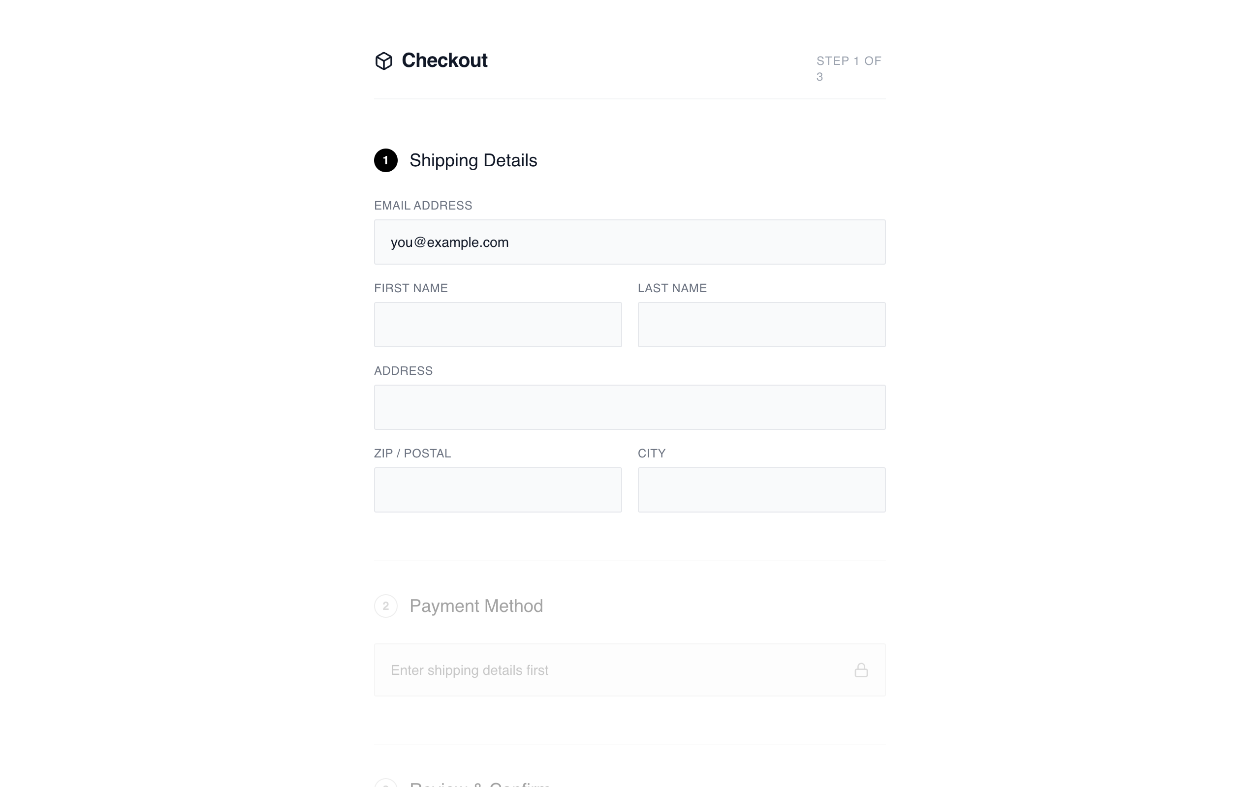 Minimalist Checkout preview