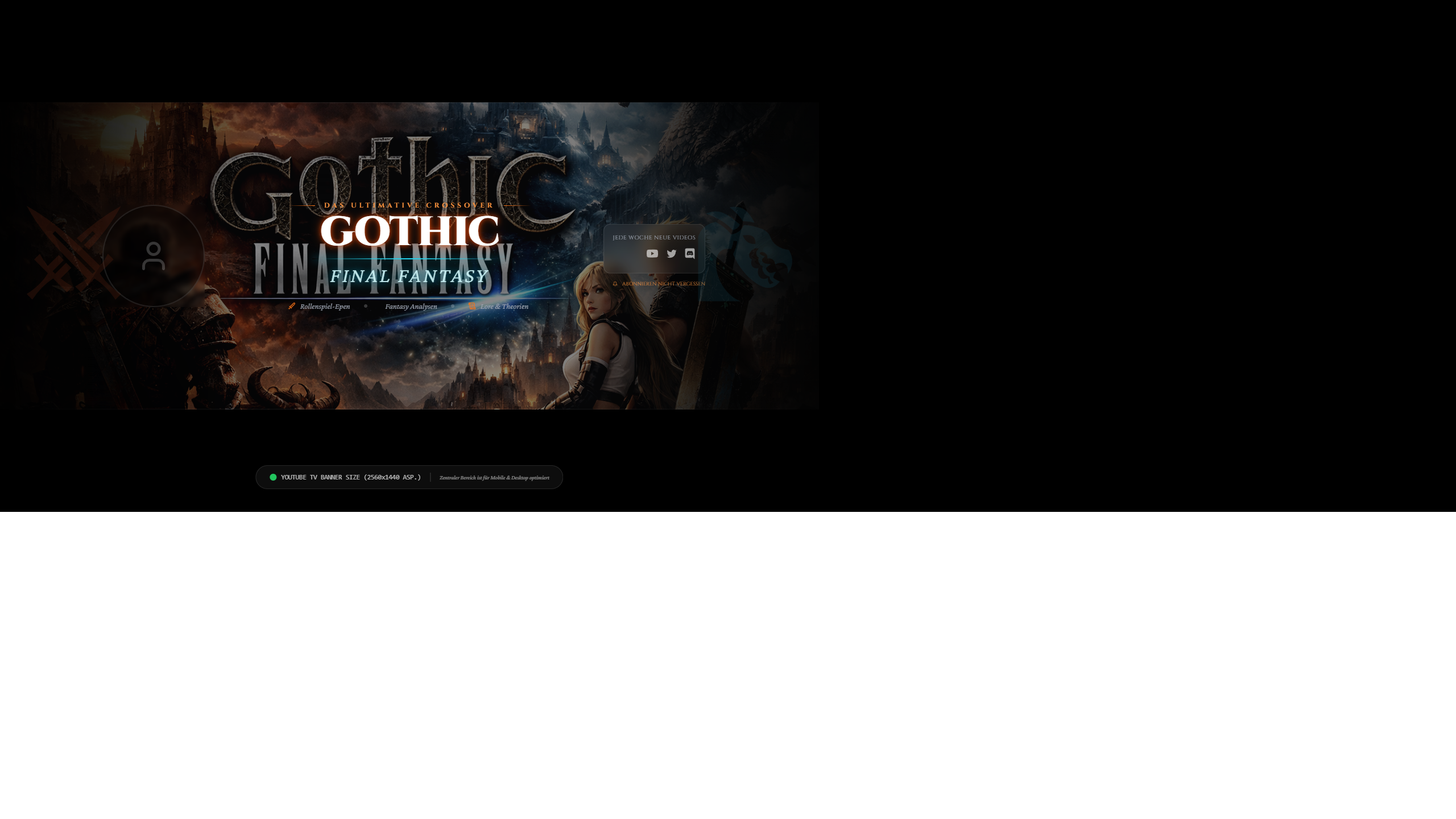 Gothic Final Fantasy YouTube Banner preview