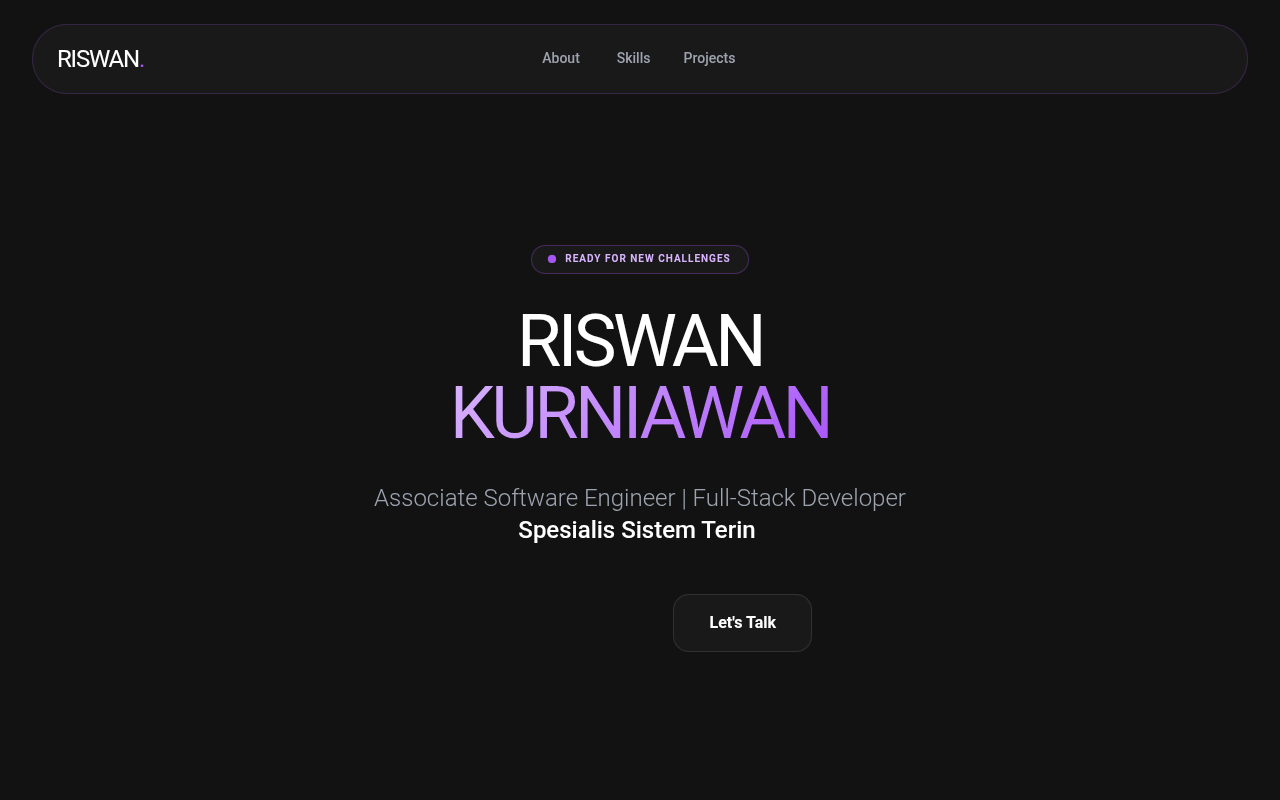 Riswan Portfolio - Anime & GSAP Enhanced preview