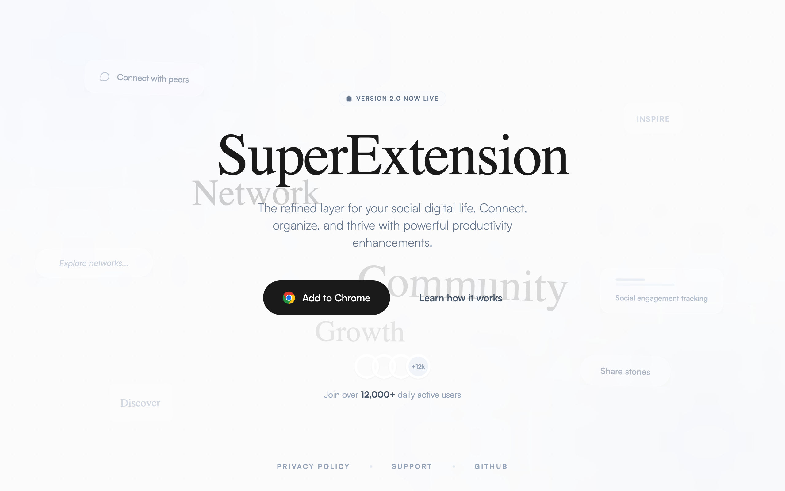 SuperExtension - Text-only Social Backgrounds preview