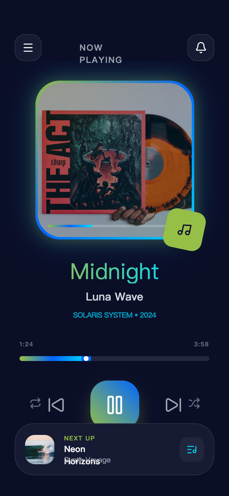 Midnight Echo Music Player preview