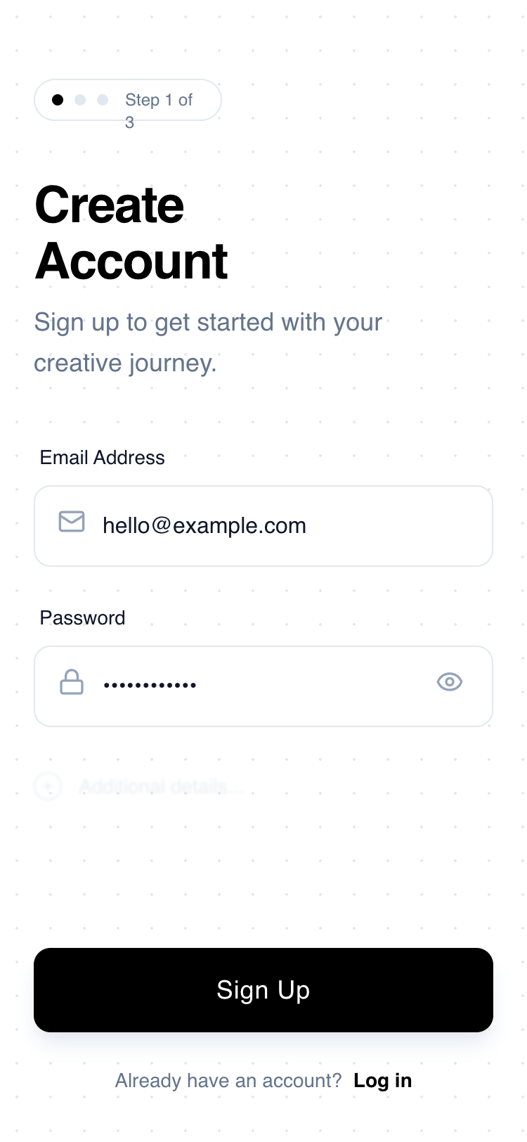 Progressive Sign-Up preview