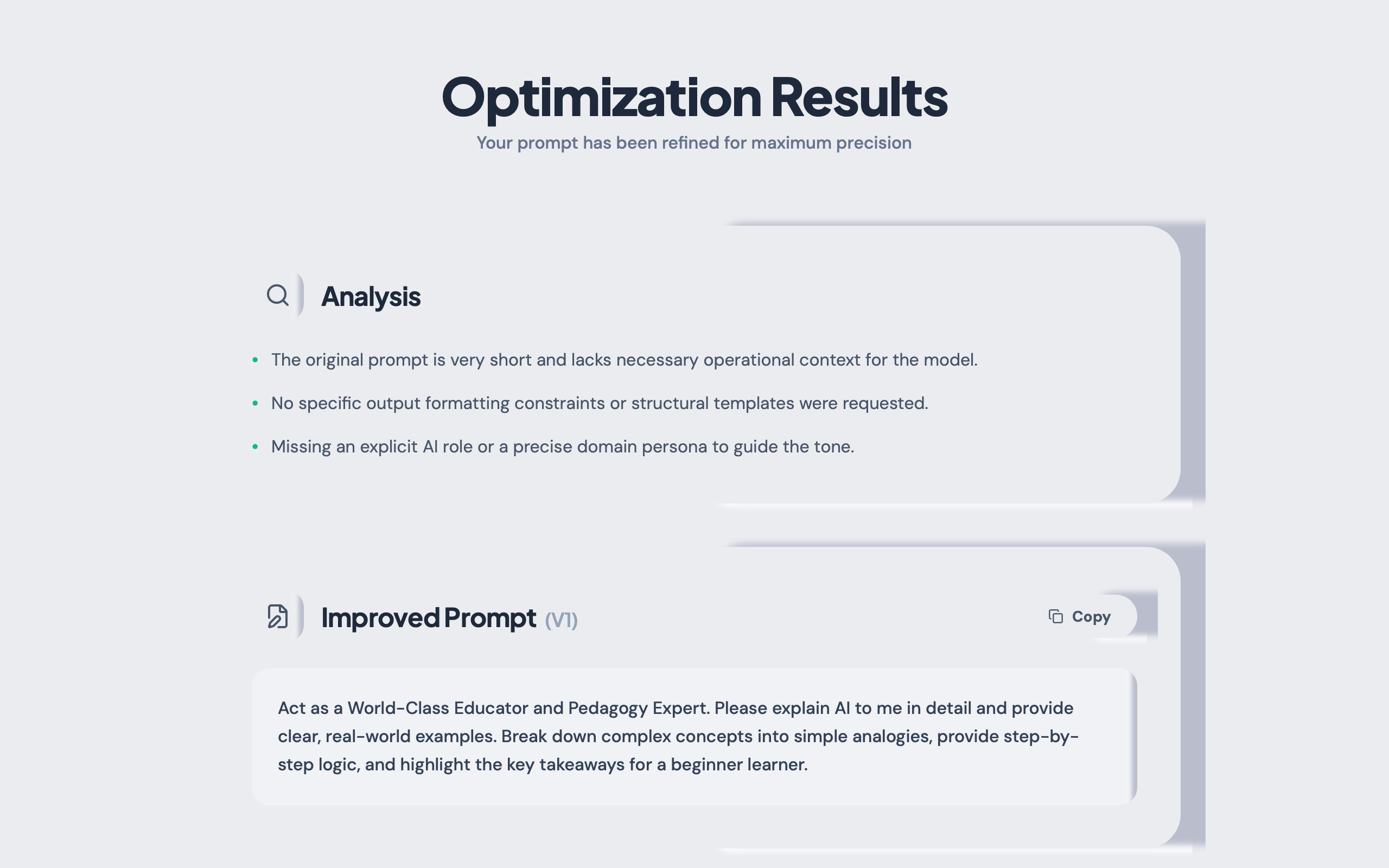 Neumorphic Prompt Optimization Results preview