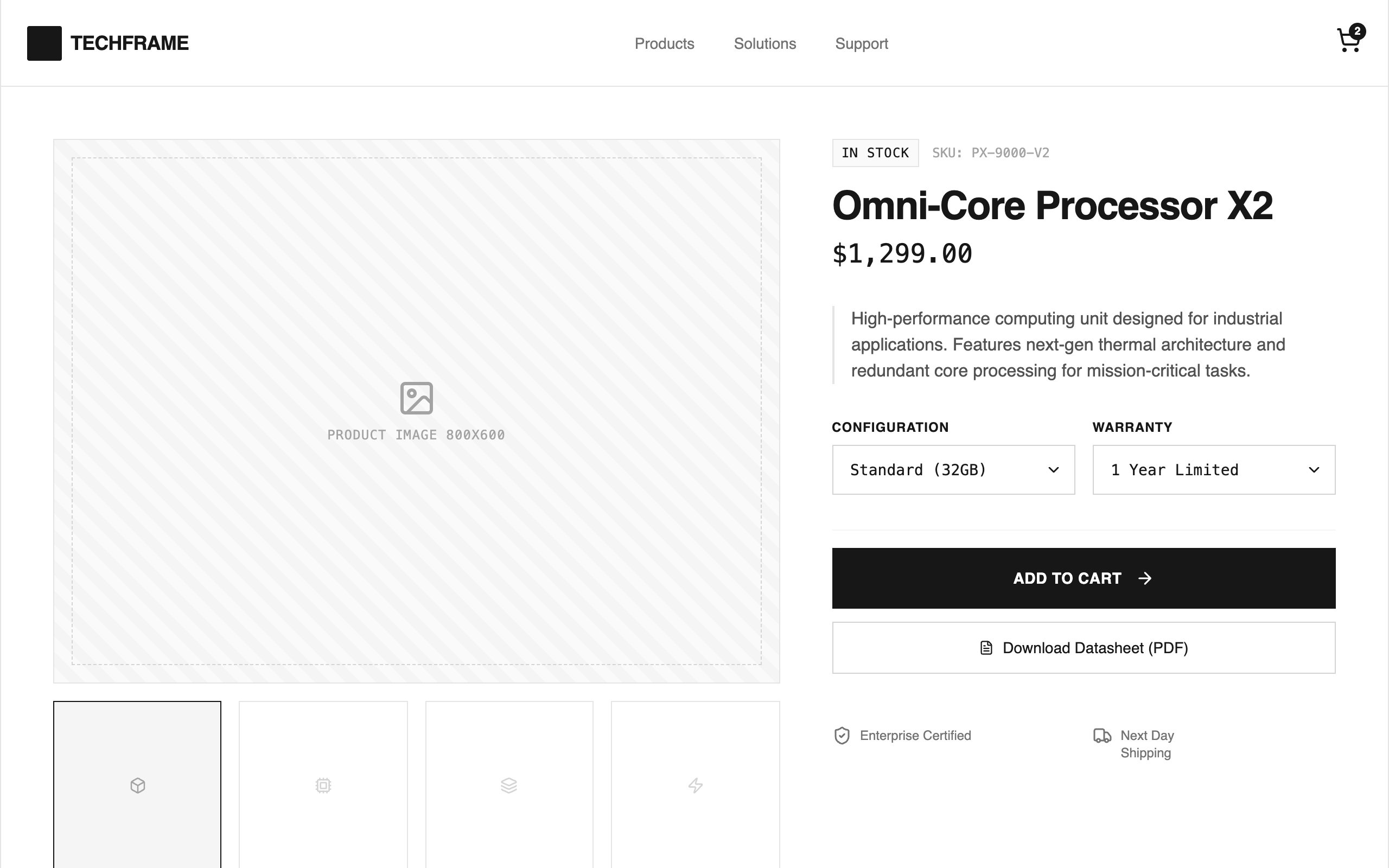 Specs-First Breakdown Product Page preview