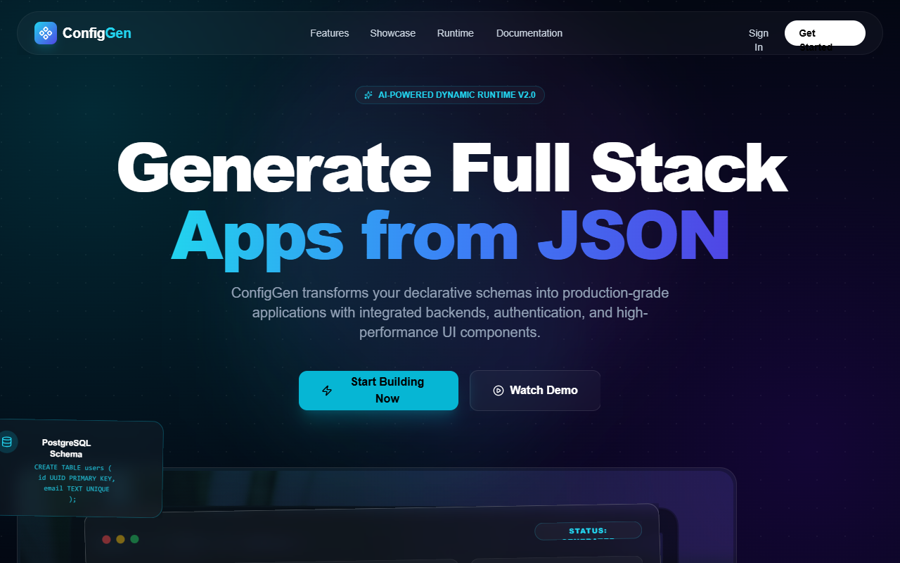 ConfigGen AI - Next-Gen Config-to-App Platform preview
