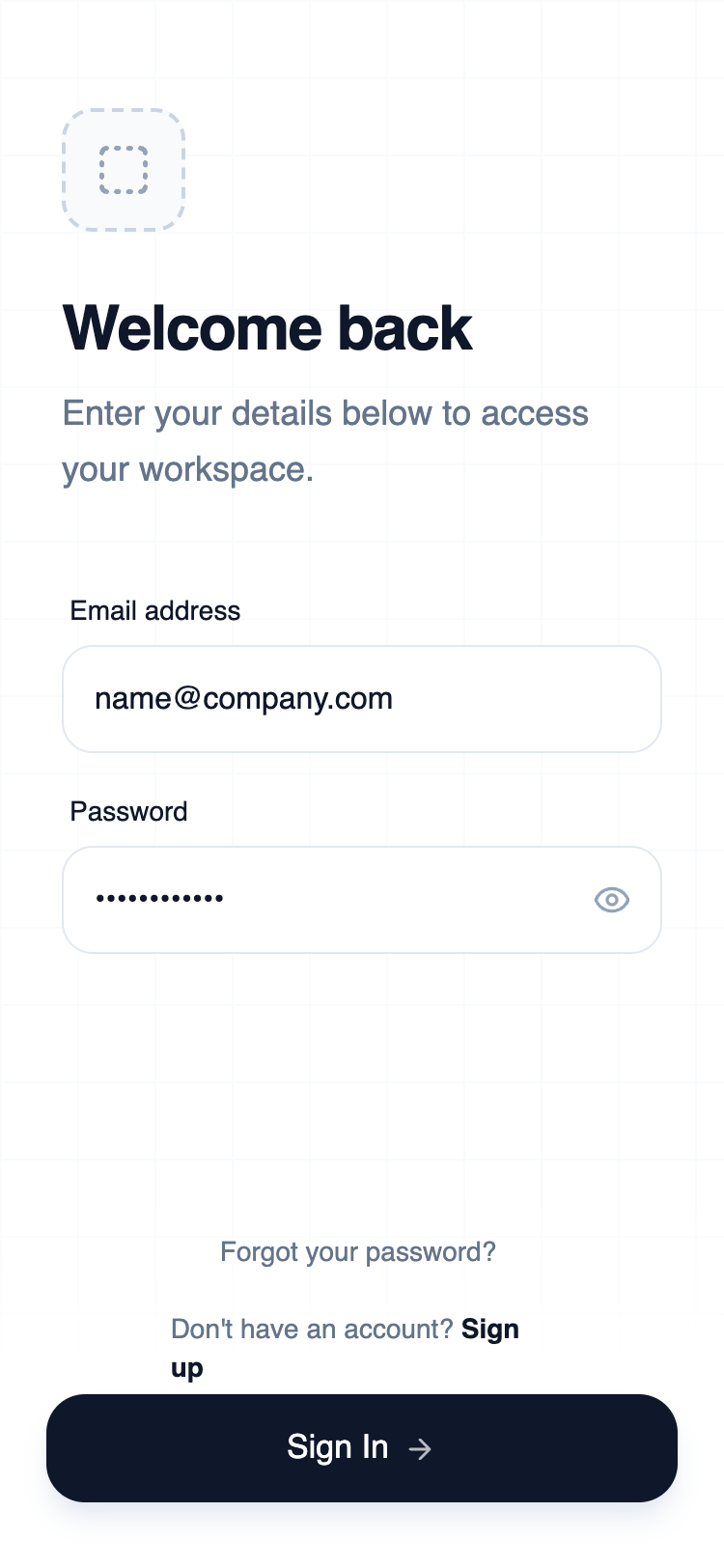 Minimalist Wireframe Login preview
