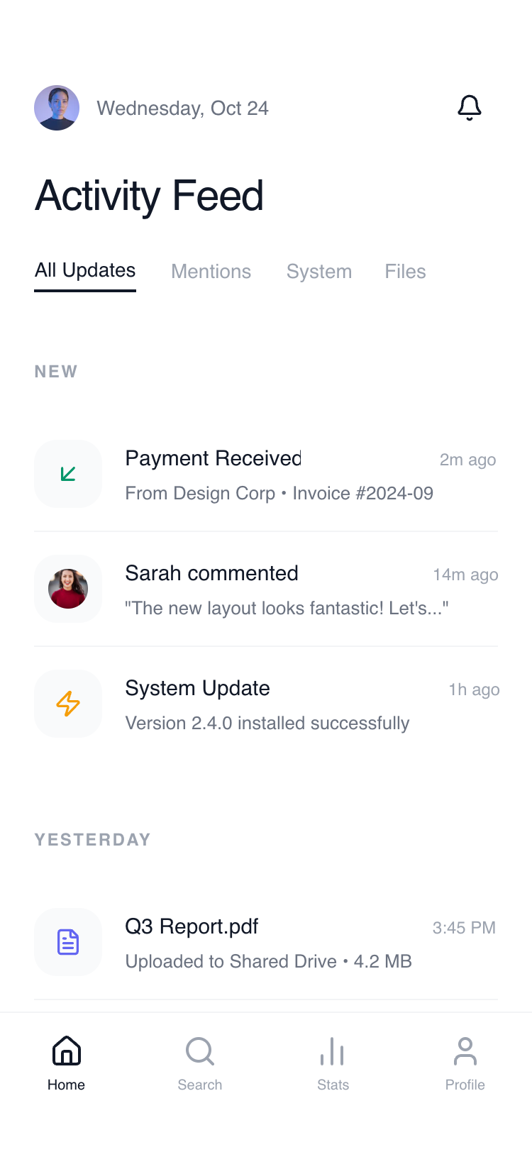 Composable Feed Home preview