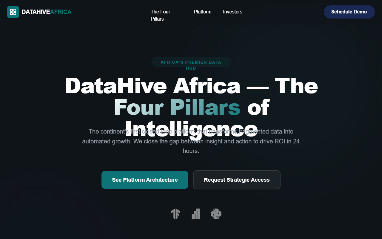 DataHive Africa Dark Mode preview