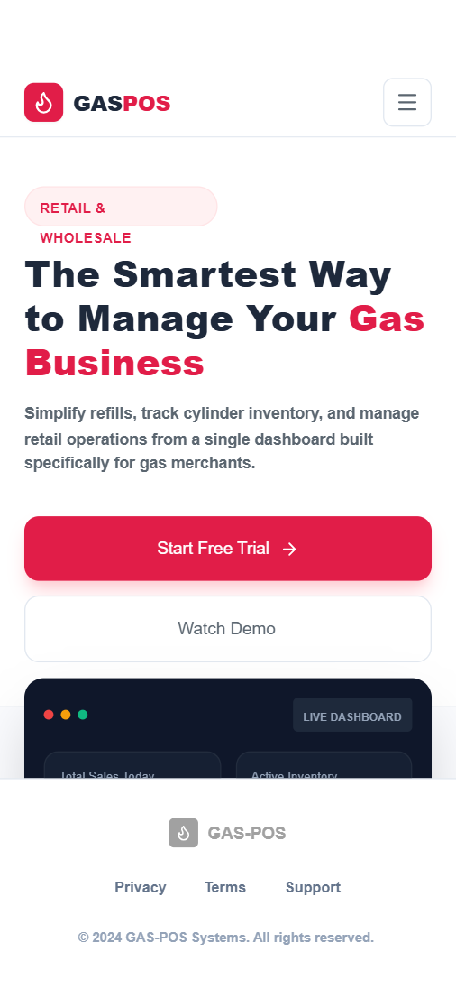 GAS-POS Management System Landing preview