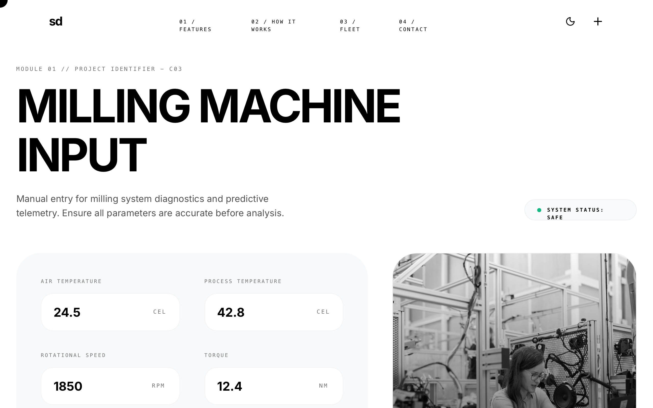PredictAI - Milling Machine Input preview