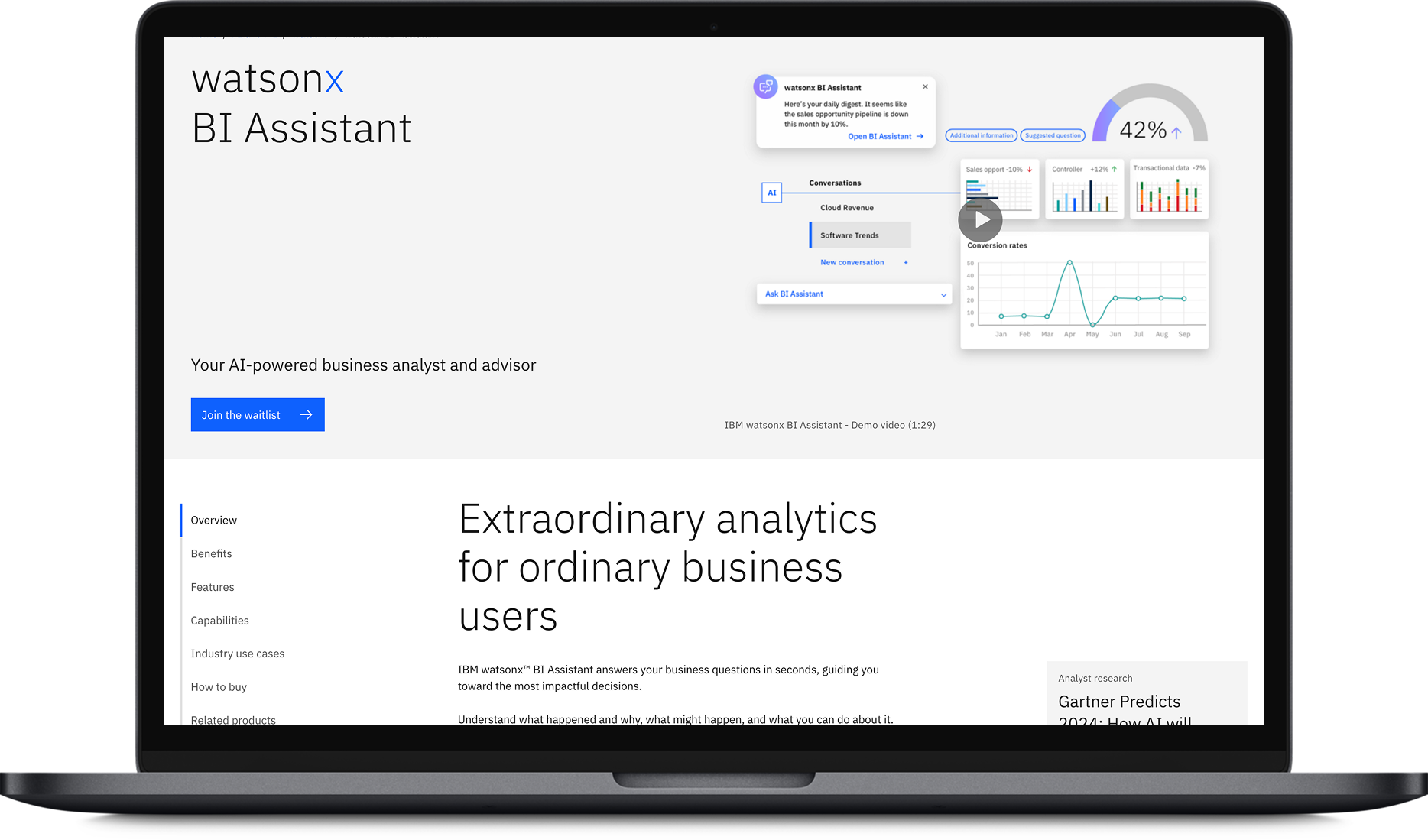 IBM Watson X BI Assistant