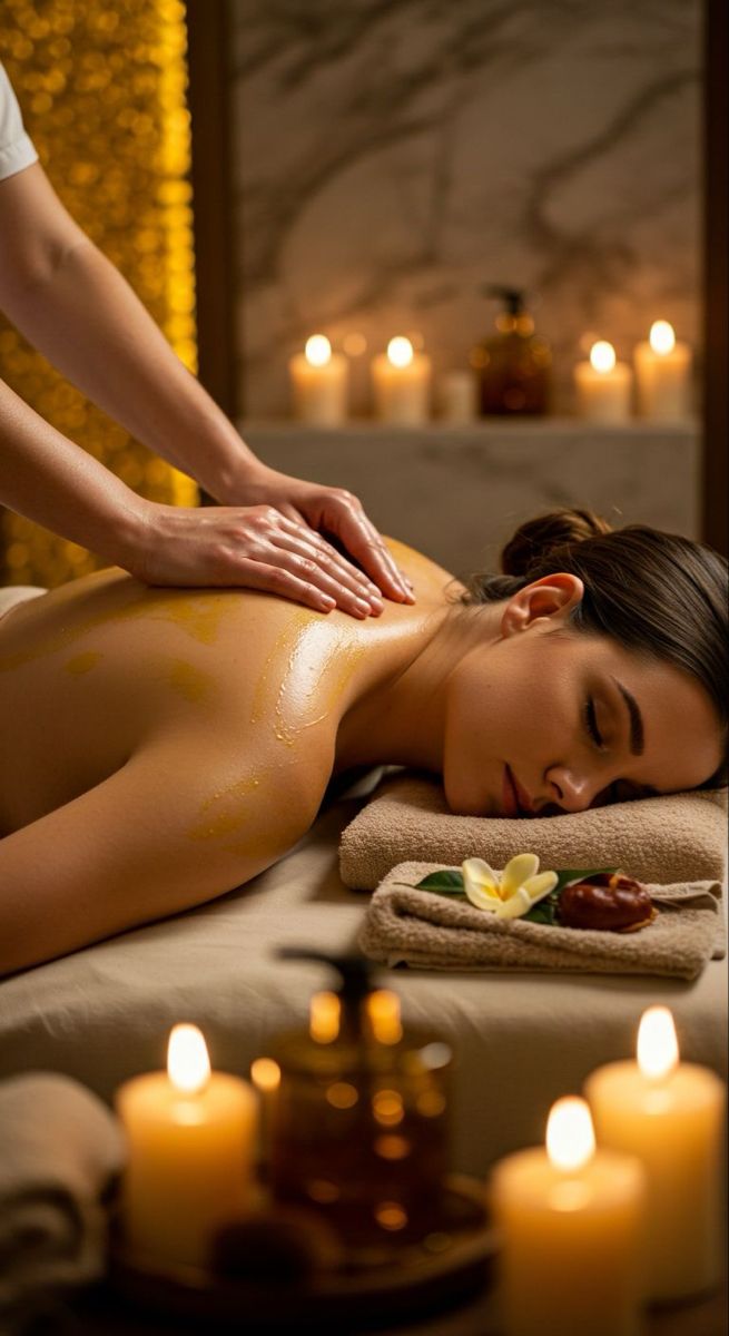 Relaxed woman enjoying spa treatment