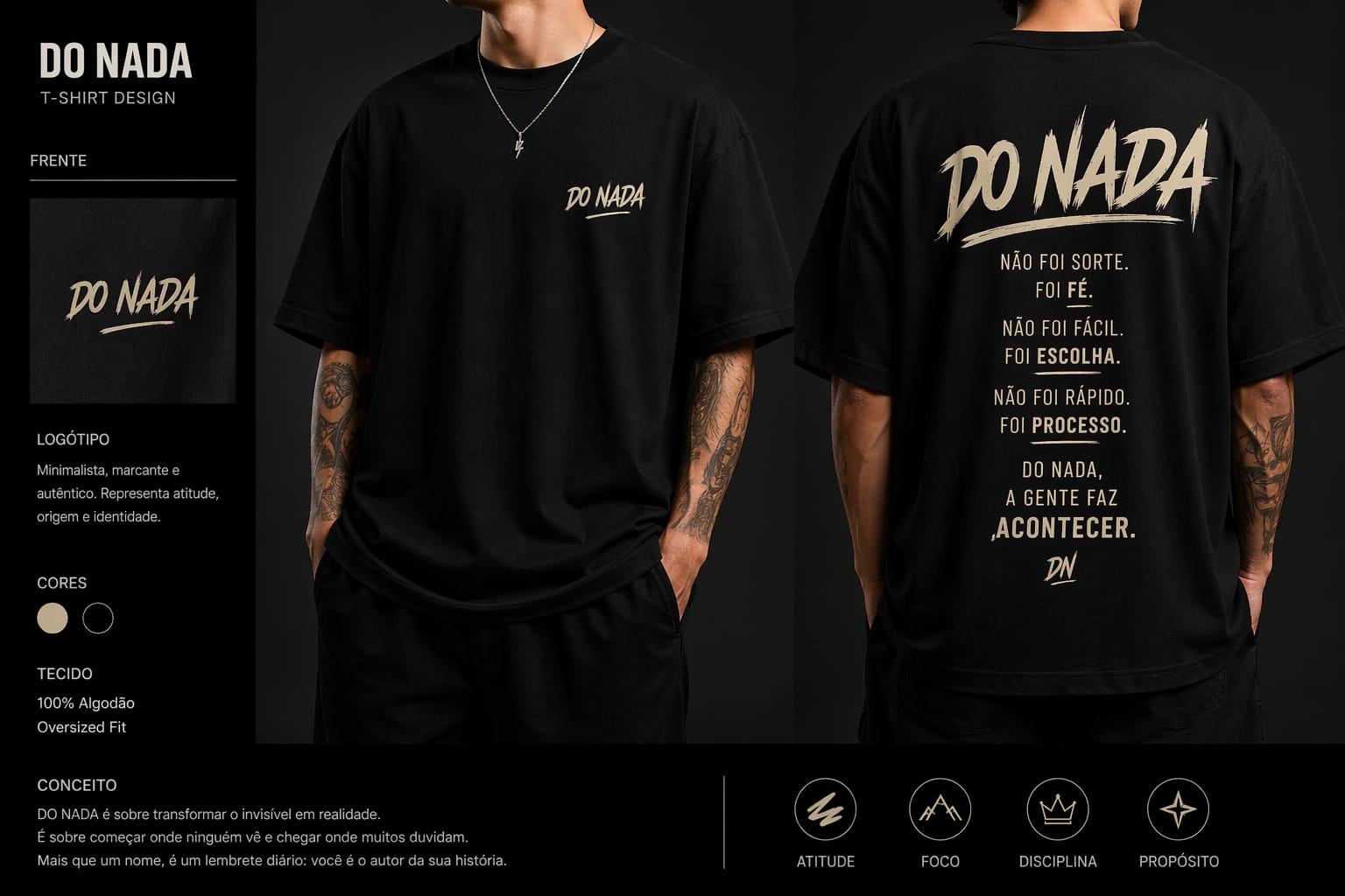 Modelo usando Camiseta DO NADA