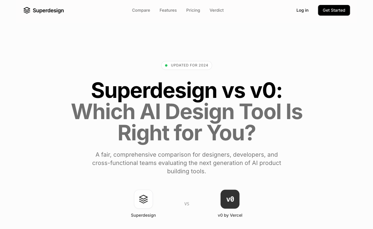 Landing Page / Comparison page preview