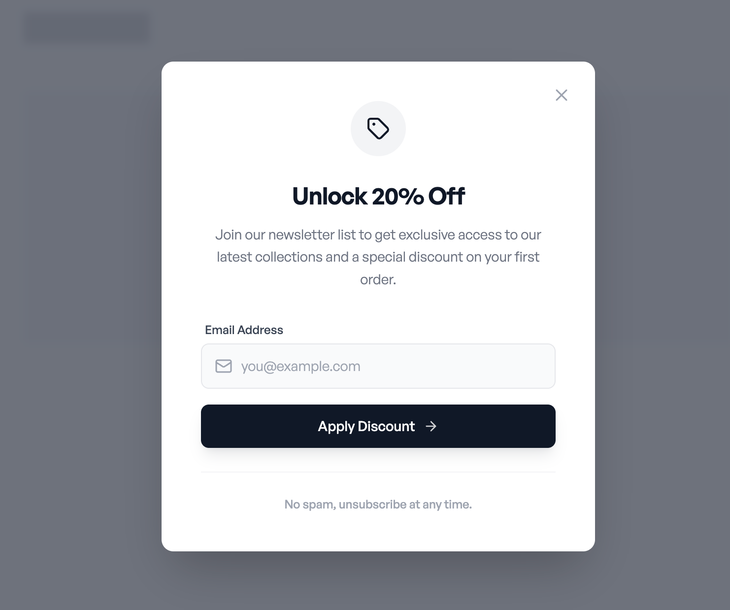 Offer overlay- Centered Offer Modal preview