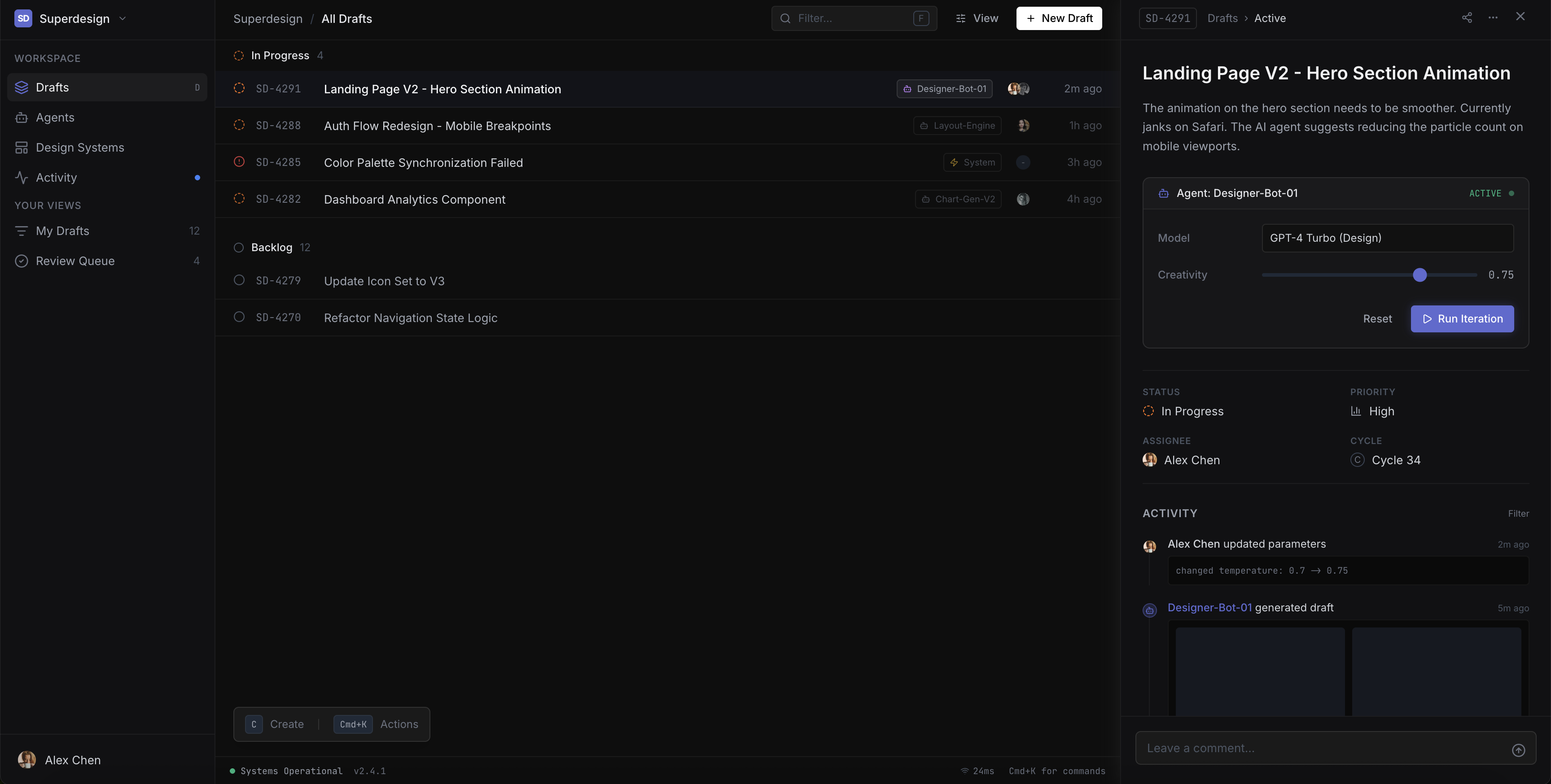 Linear inspired developer tool dashboard preview