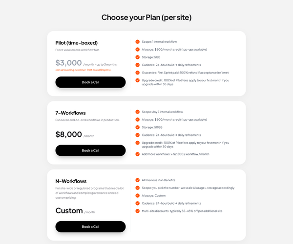 Pricing Section preview