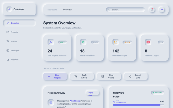Modern Neumorphic Dashboard - Dynamic Animations preview