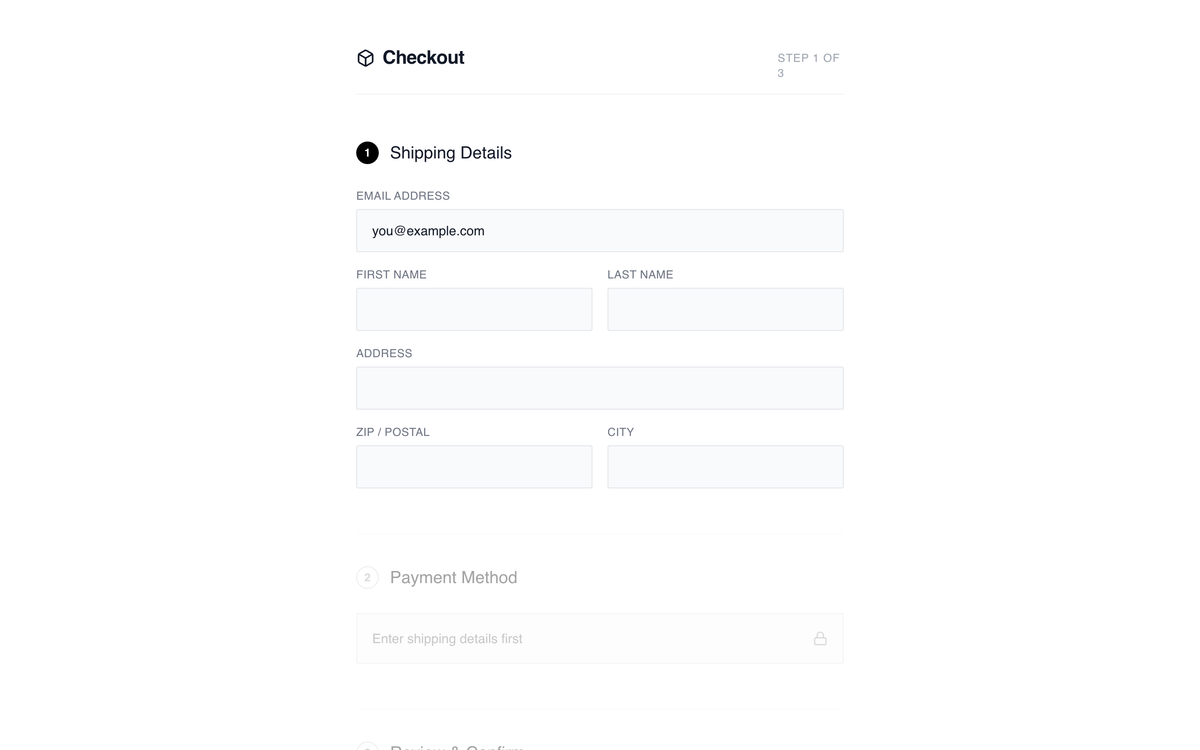 Minimalist Checkout preview