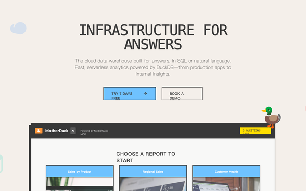 MotherDuck SaaS Landing Page preview
