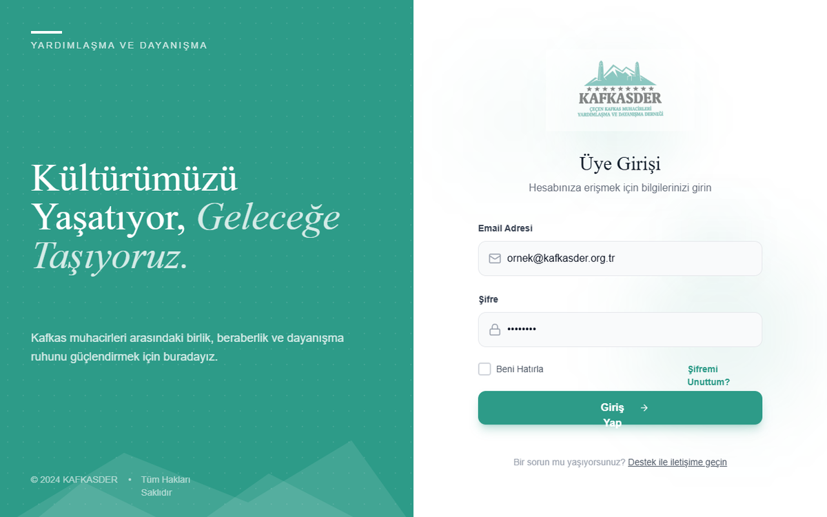 KAFKASDER Premium Animated Login preview