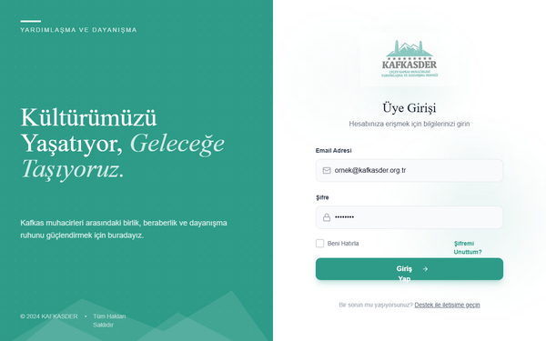 KAFKASDER Premium Animated Login preview