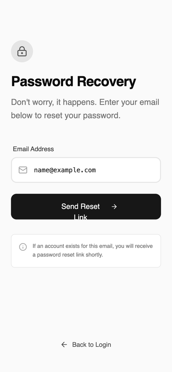 Password Recovery preview