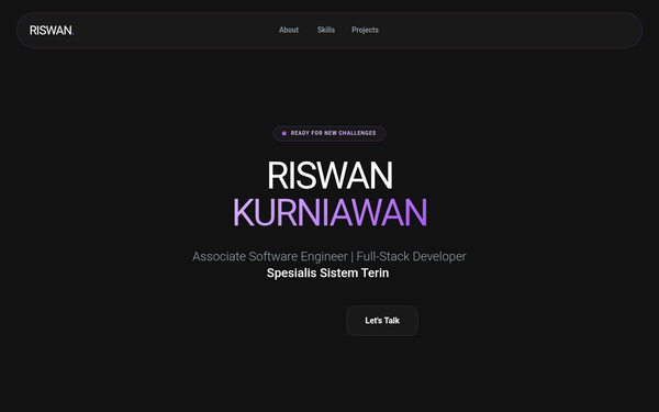 Riswan Portfolio - Anime & GSAP Enhanced preview