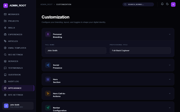 Integrated Admin Customization Dashboard - Pro Edition preview