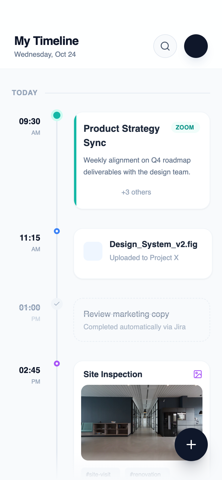 Timeline App Home preview