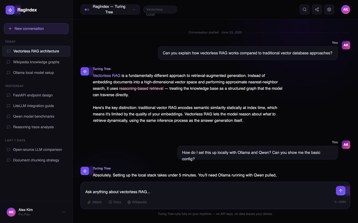 RagIndex AI Chat Interface — Neutral Professional preview