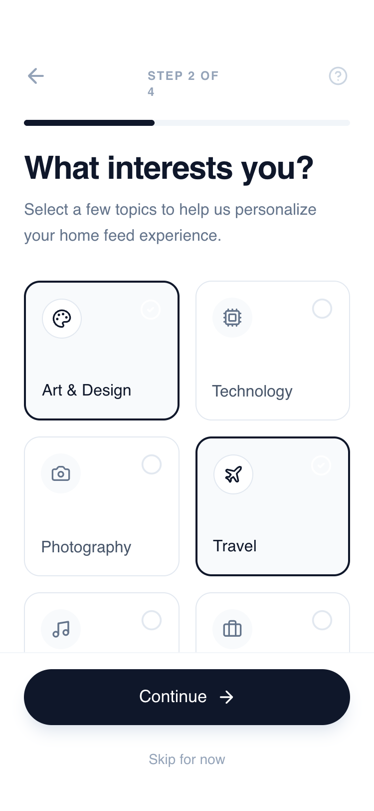 Interactive Multi-Step Onboarding Flow preview