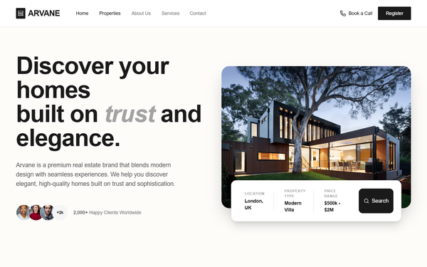 Arvane Luxury Real Estate Portfolio preview