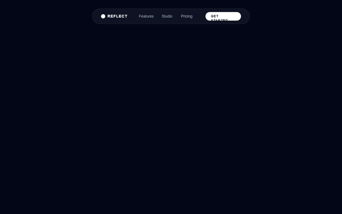 Reflect Cinematic Landing Page preview