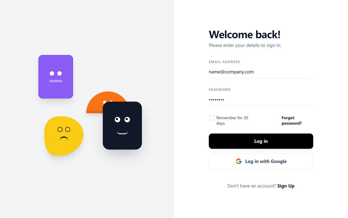 Playful Split-Layout Login preview