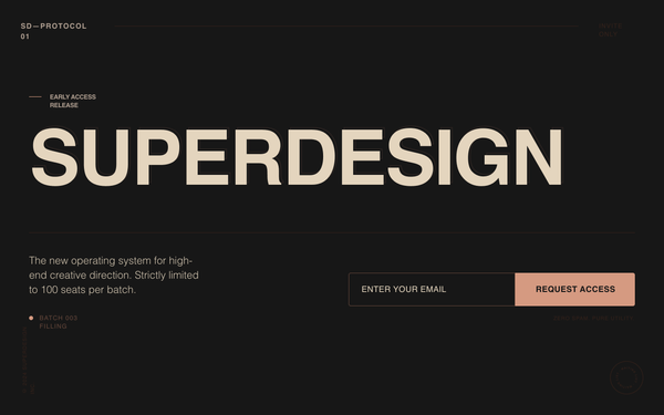 Superdesign Editorial Waitlist preview