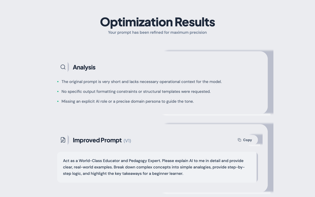 Neumorphic Prompt Optimization Results preview