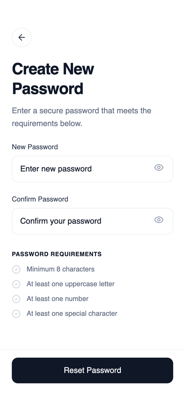 Minimal Reset Password Wireframe preview
