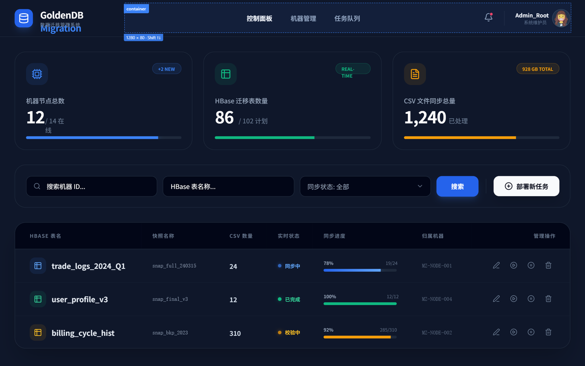 GoldenDB 数据迁移系统 - 完整原生实现 preview