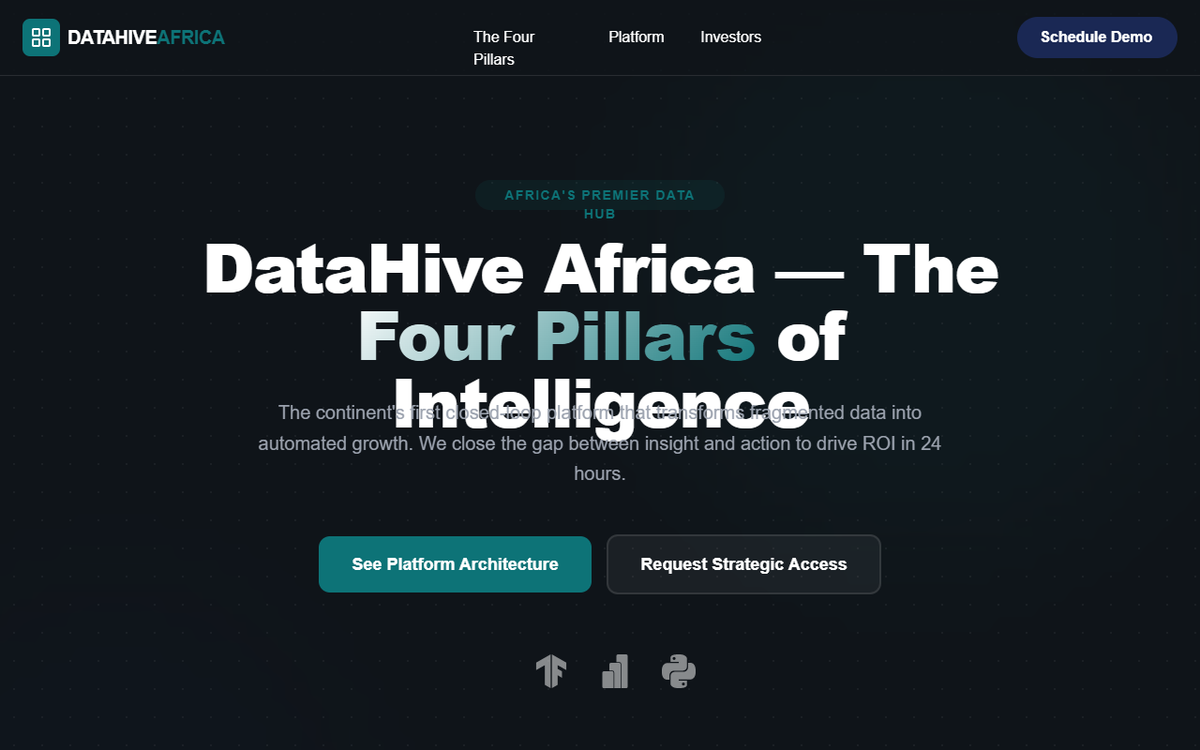 DataHive Africa Dark Mode preview