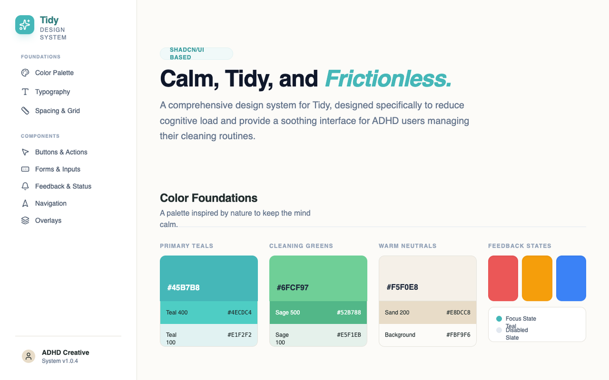 Tidy Design System - Reusable Navigation preview