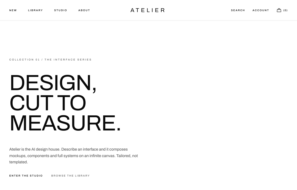 ATELIER — Mono Uppercase Fashion (legibility-fixed) preview